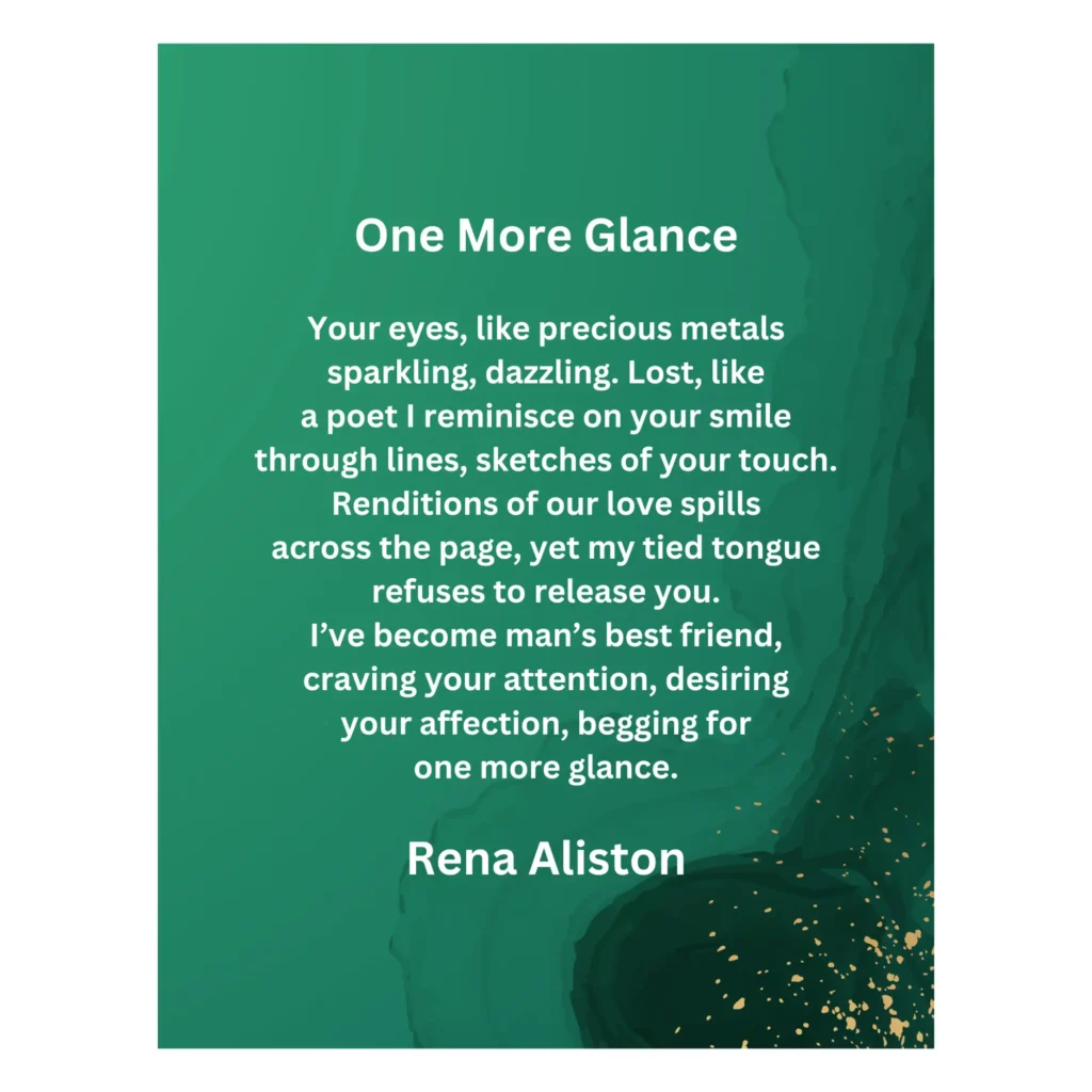 One More Glance Poem Digital Art Prints by Rena Aliston