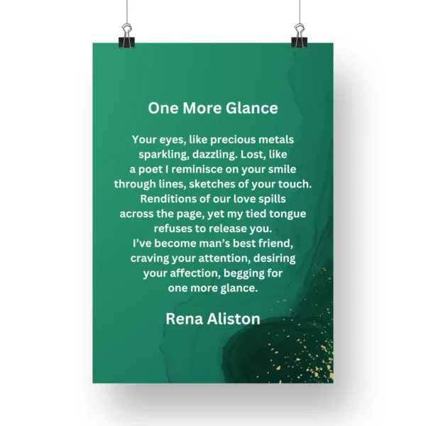 One More Glance Poem Digital Art Prints by Rena Aliston