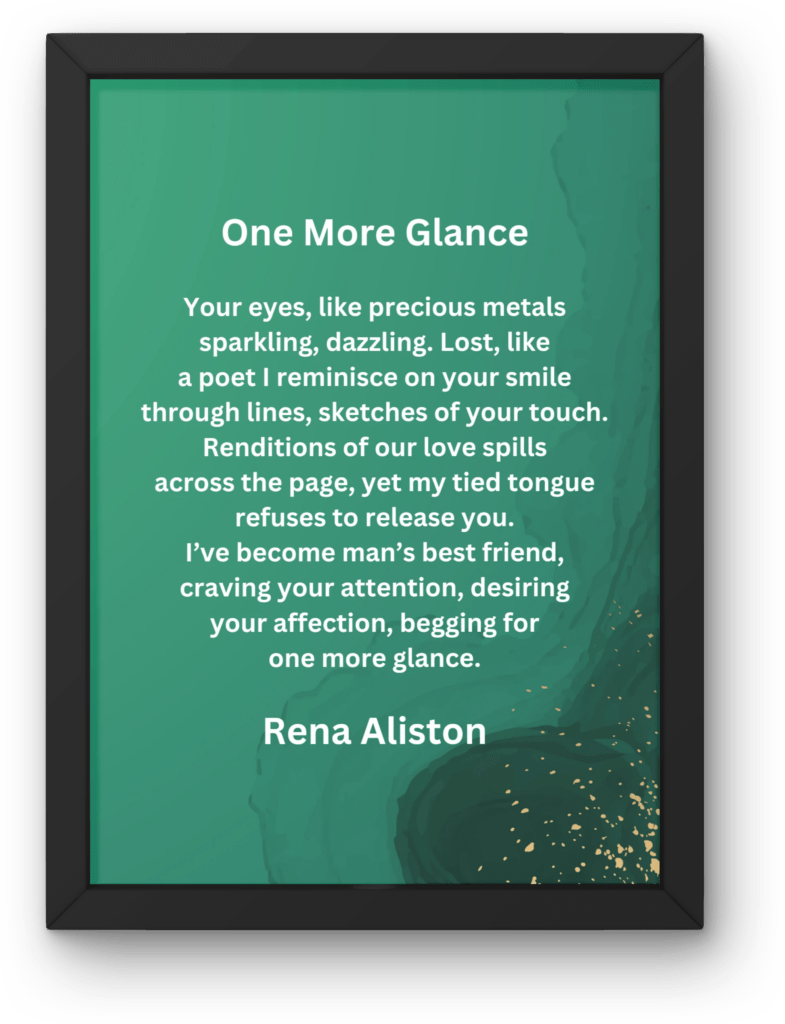 One More Glance Poem Digital Art Prints by Rena Aliston