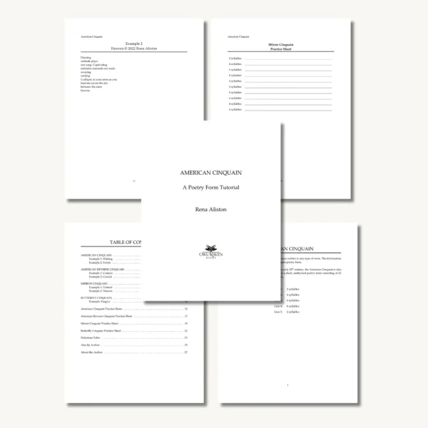 American Cinquain Poetry Form Tutorial ebook by Rena Aliston