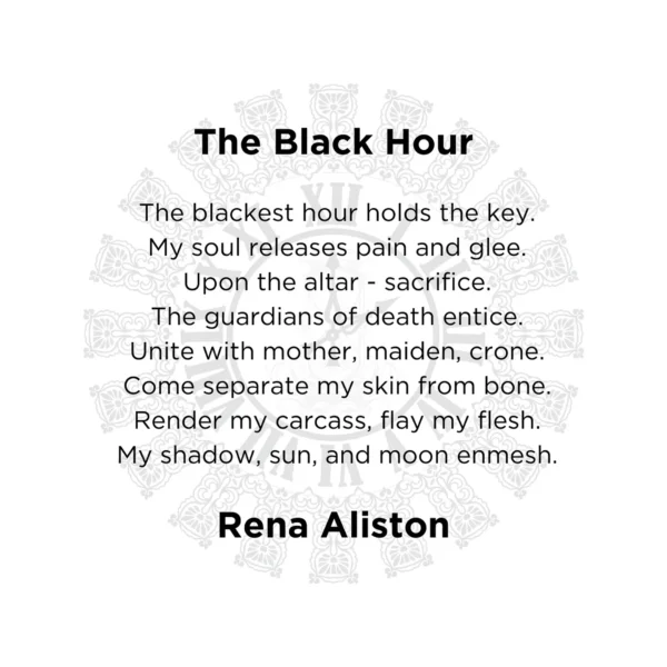 The Black Hour Poem from The Black Hour: The Hourglass Collection Book 3 by Rena Aliston